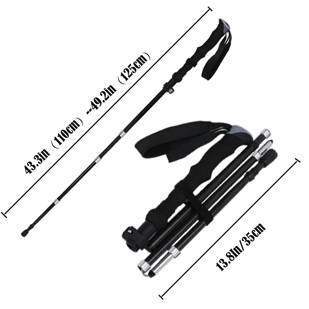 Premium 100% Carbon Fiber Trekking Poles (2-Pack) - Adjustable Lightweight Hiking/Walking Sticks with Quick Flip Lock, Anti-Shoc