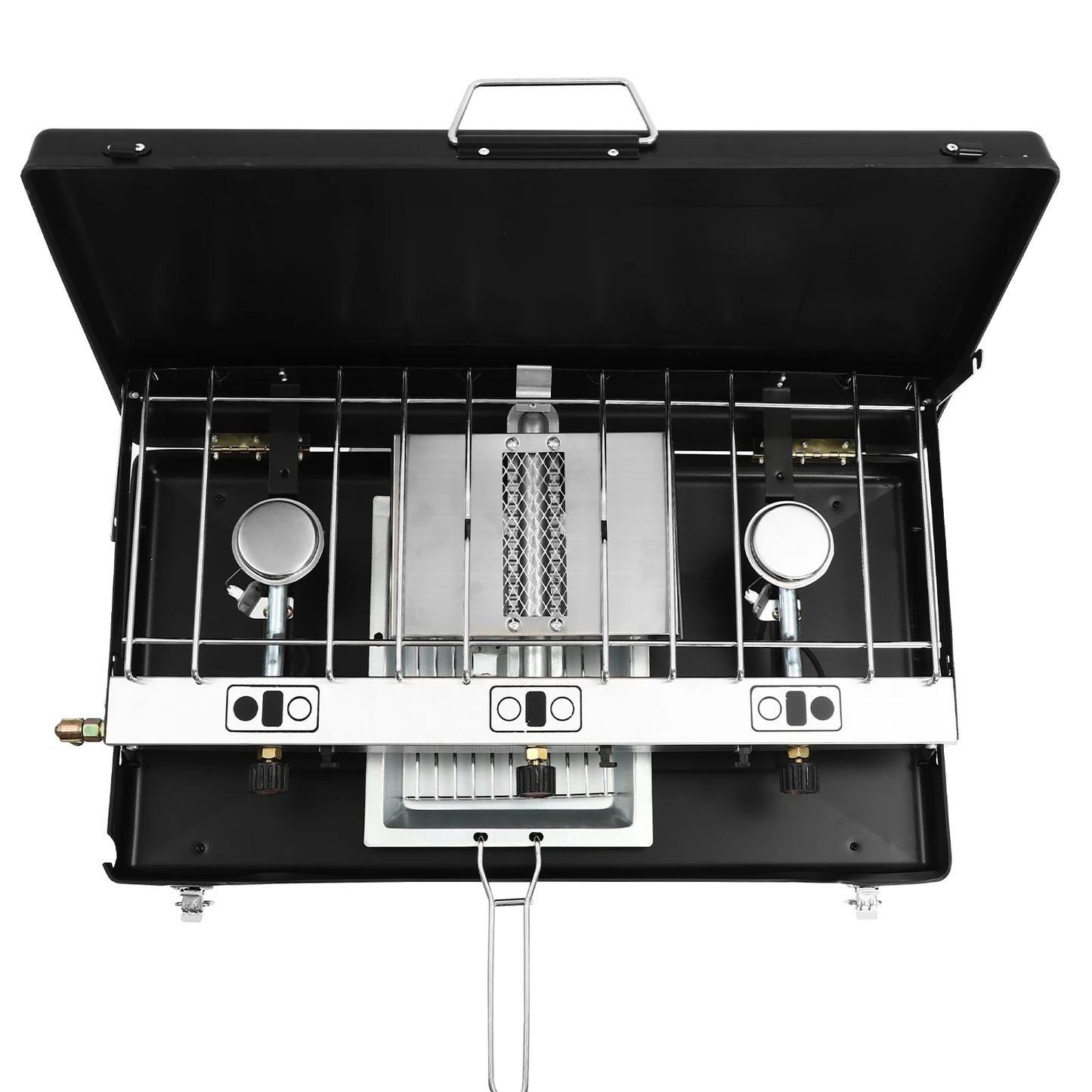 Portable Camping Stove 3-Burner Gas Stove Outdoor Cooking Stove Propane Butane Campfire Grill